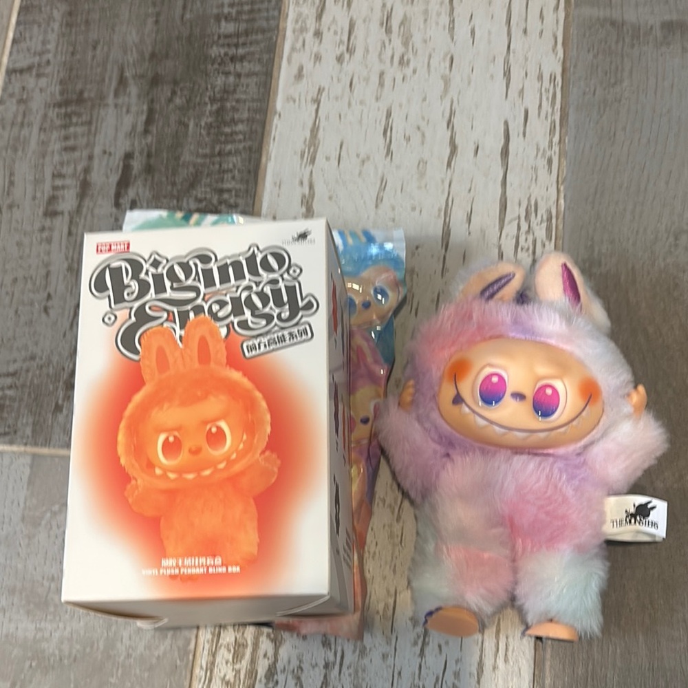 LABUBU COTTON CANDY Pink and Purple Stuffed Animal Plush Toy
